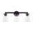 Homeplace Lighting Aaron 3 Light Vanity, Matte Black/Clear Glass