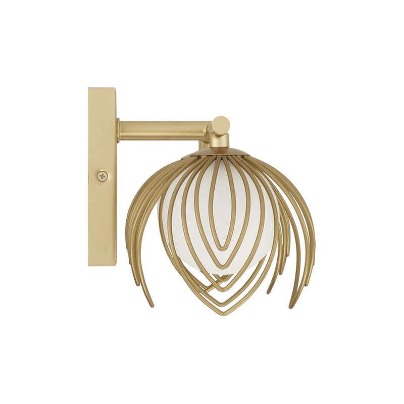 Capital Lighting Flora 2Lt Vanity, Buffed Gold/White Glass Globes