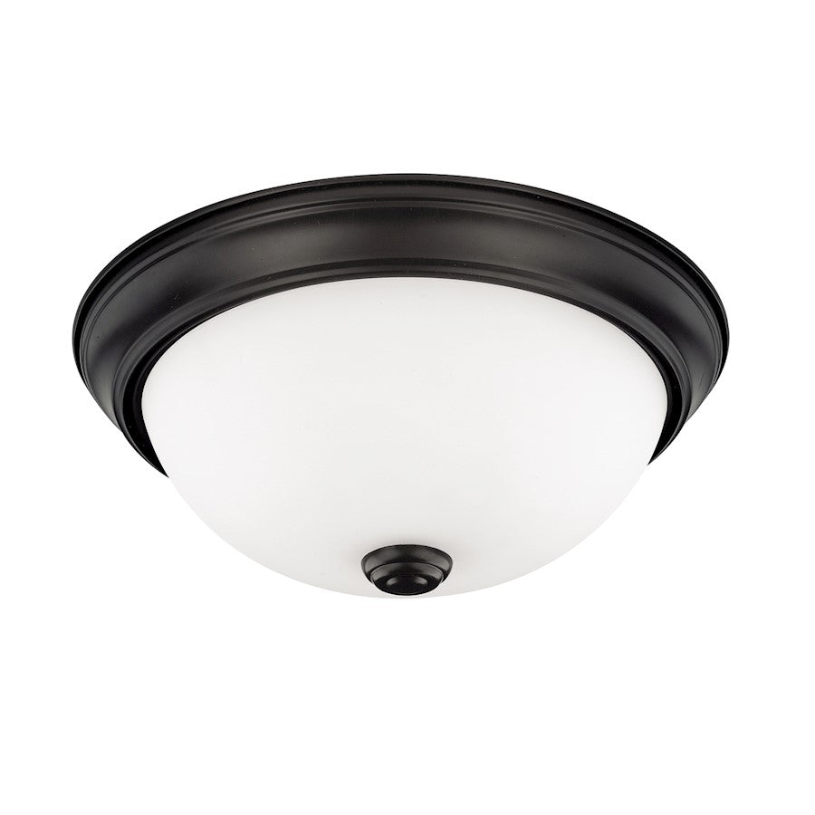 Capital Lighting 2-Light Flush Mount, Matte Black/Soft White