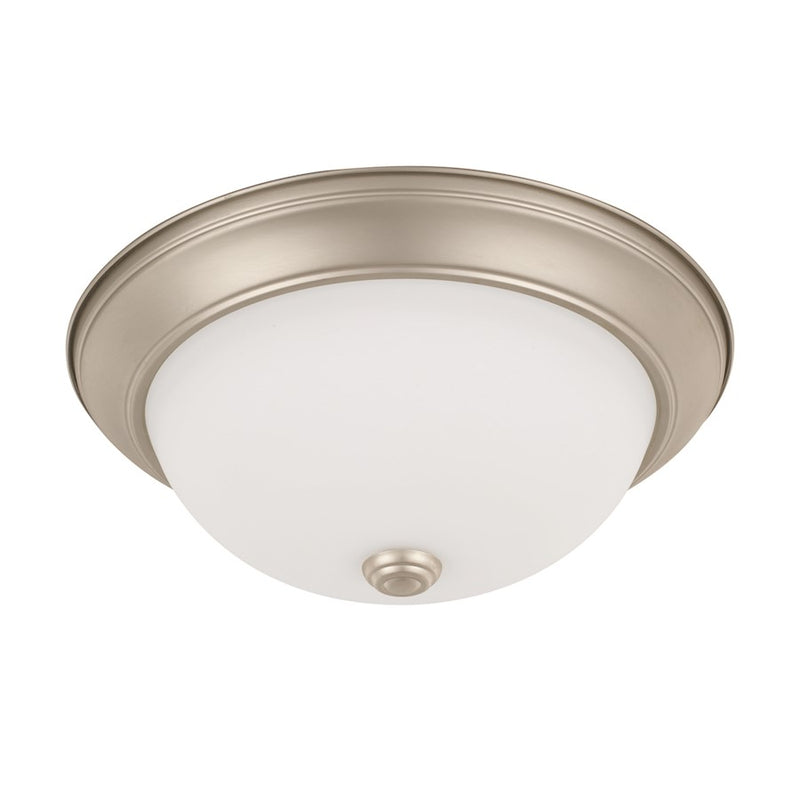 Homeplace Lighting Bates 2 Light Flush Mount, Matte Nickel/Soft White