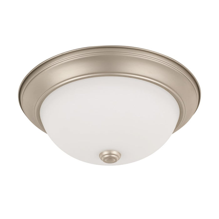 Homeplace Lighting Bates 2 Light Flush Mount, Matte Nickel/Soft White