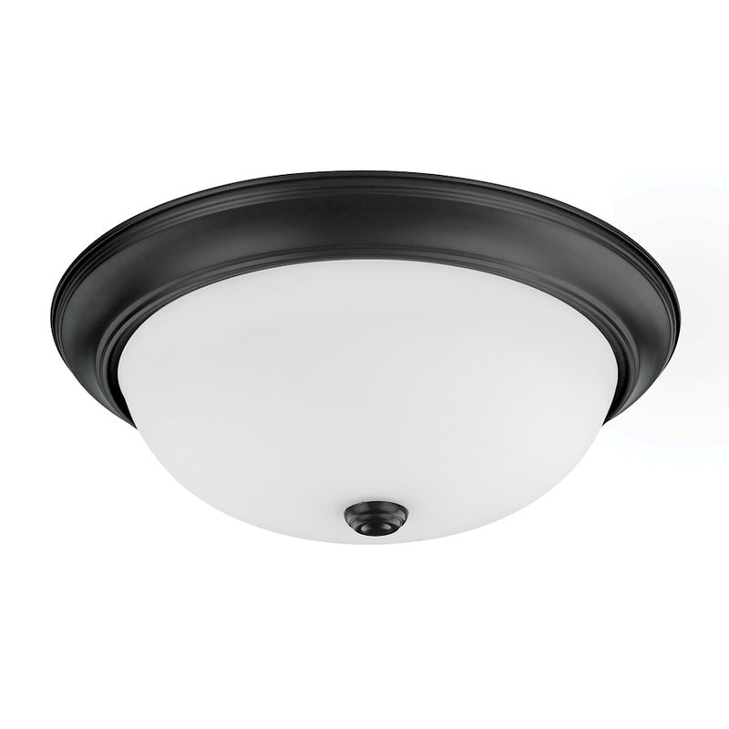 Capital Lighting 3-Light Flush Mount, Matte Black/Soft White