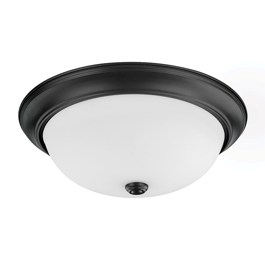Capital Lighting 3-Light Flush Mount, Matte Black/Soft White