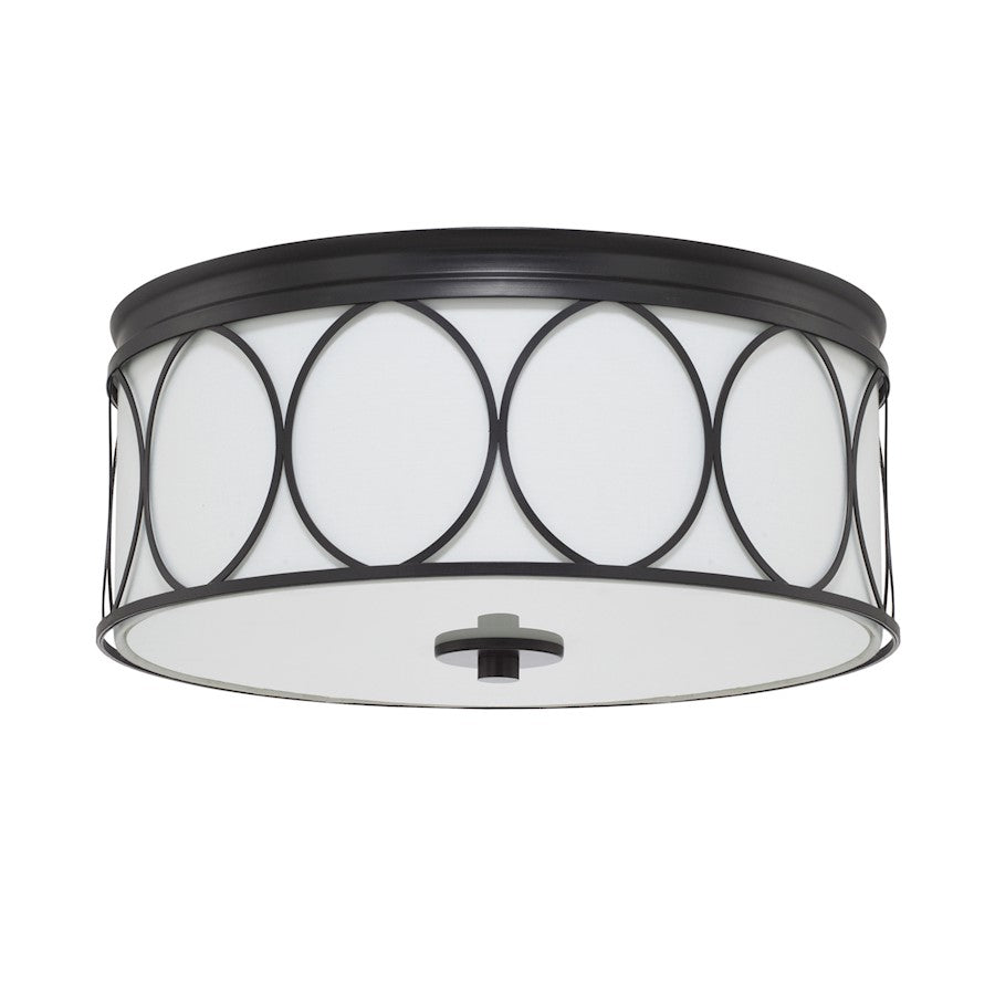 Capital Lighting Rylann 3 Light Flush Mount, Matte Black