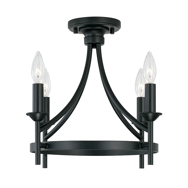 Capital Lighting Peyton 4 Light Semi Flush Mount, Black
