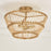 Capital Lighting Wren 3 Light Semi Flush Mount, Brass/Natural