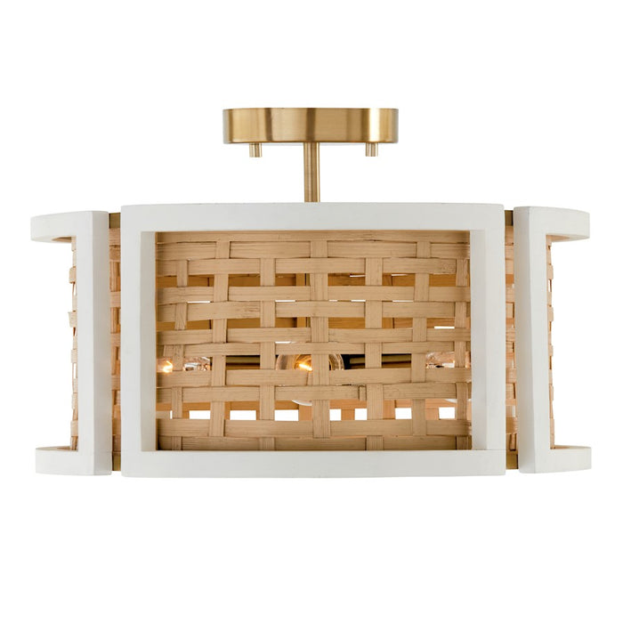 Capital Lighting Lola 4 Light Semi Flush, Flat White/Matte Brass