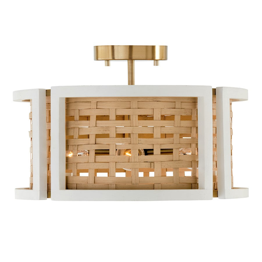 Capital Lighting Lola 4 Light Semi Flush, Flat White/Matte Brass