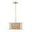 Capital Lighting Lola 4 Light Semi Flush, Flat White/Matte Brass
