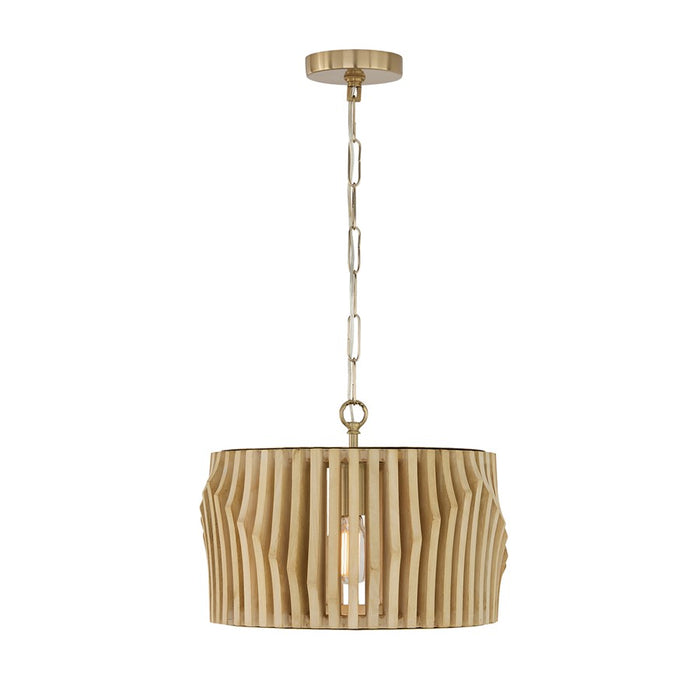 Capital Lighting Archer 1Lt Semi-Flush Mount, Blonde Wood/Brass