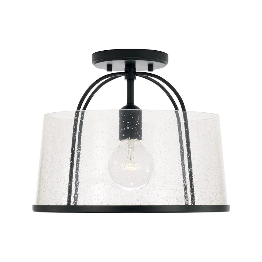 Capital Lighting Madison 1 Light Semi Flush, Clear Seeded