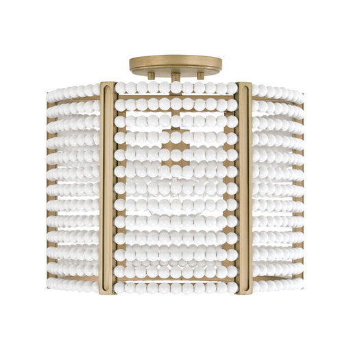 Capital Lighting Brynn 1 Light Semi Flush, Aged Brass Painted