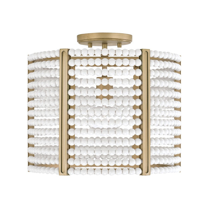 Capital Lighting Brynn 1 Light Semi Flush, Aged Brass Painted