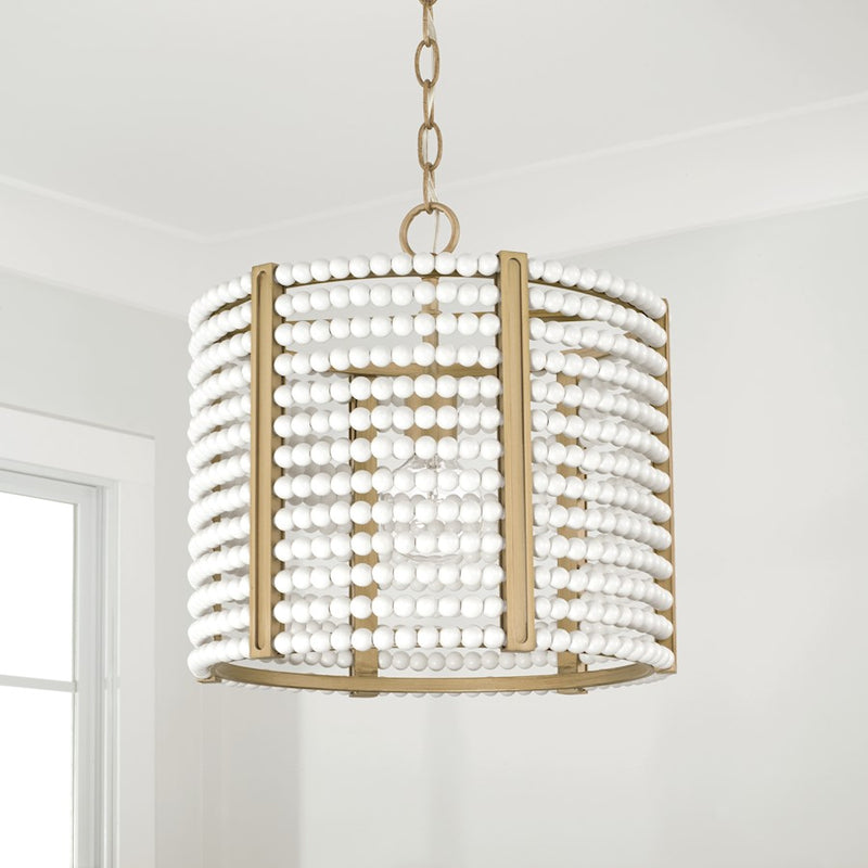 Capital Lighting Brynn 1 Light Semi Flush, Aged Brass Painted