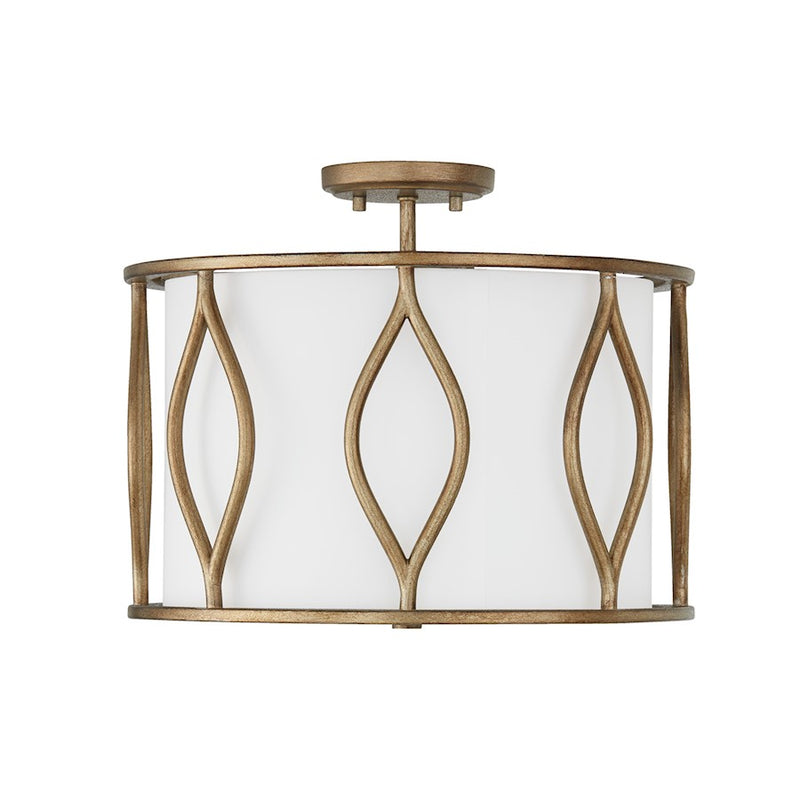 Capital Lighting Cohen 3 Semi Flush Mount, Mystic Luster/White