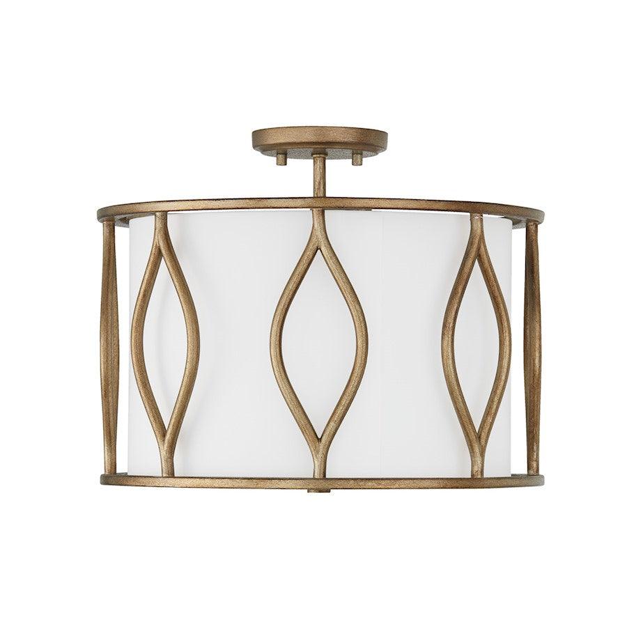 Capital Lighting Cohen 3 Semi Flush Mount, Mystic Luster/White