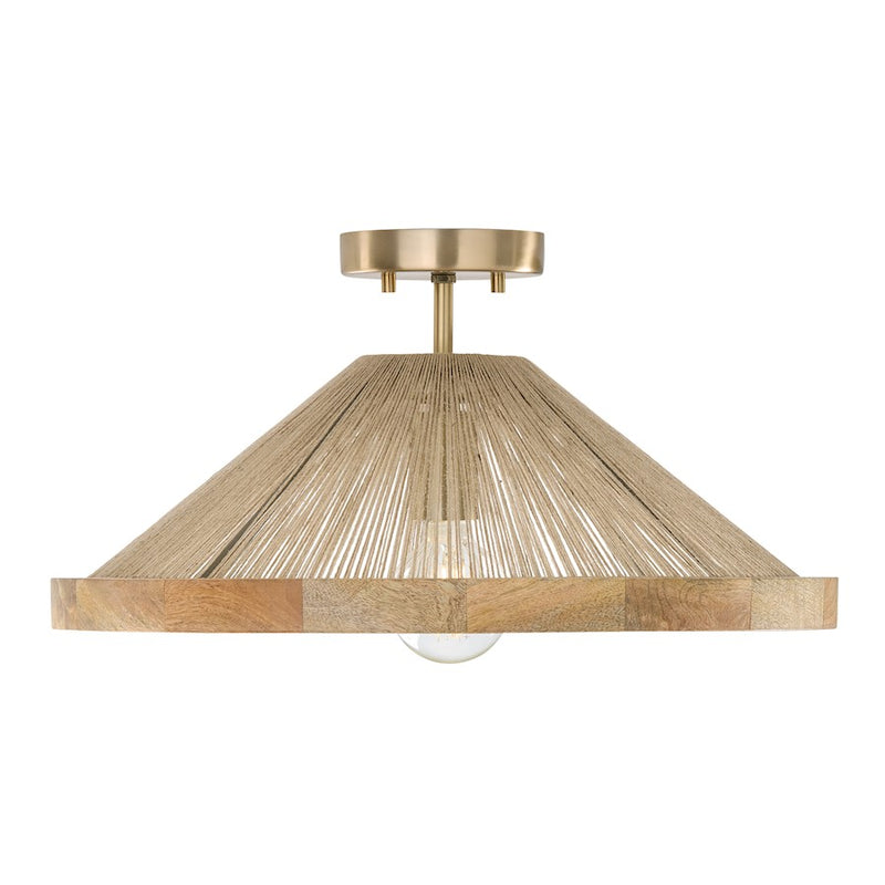 Capital Lighting Maya 1Lt 7" Semi Flush, Matte Brass