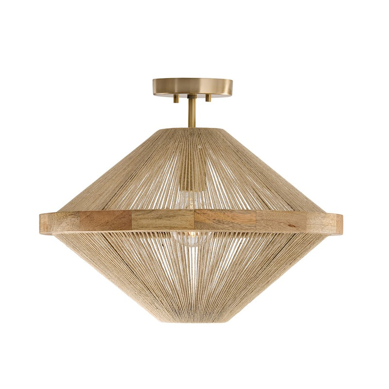 Capital Lighting Maya 1Lt 16" Semi Flush, Matte Brass