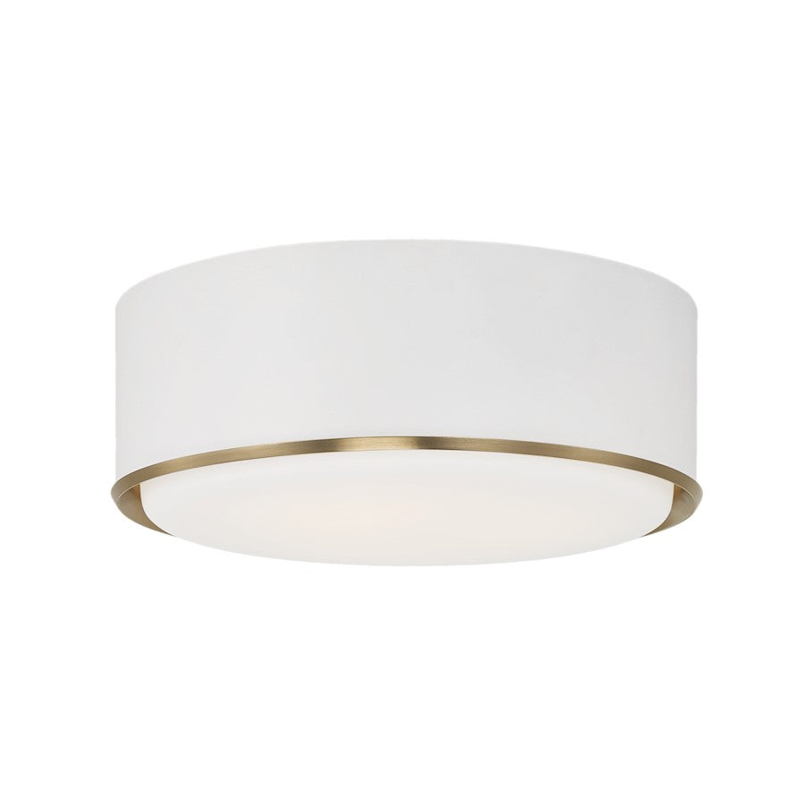 Capital Lighting Carlton 3 Light Flush Mount, Brass/White/Soft White - 254831RE