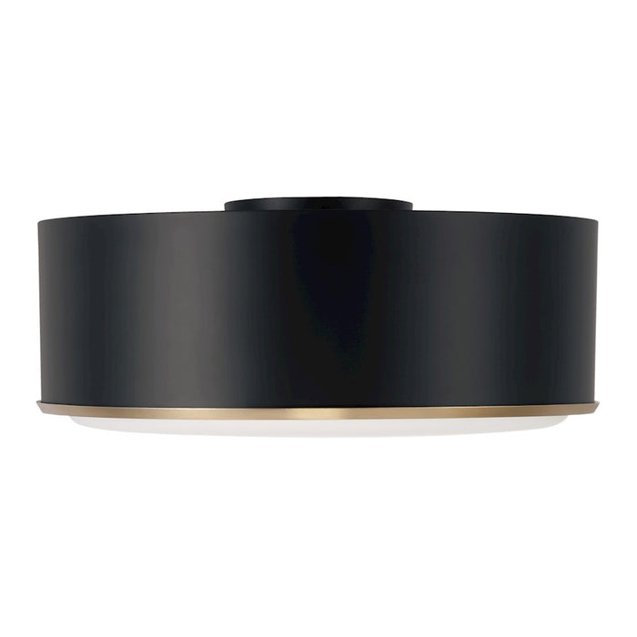 Capital Lighting Carlton 3 Light Flush Mount, Brass/Black/Soft White