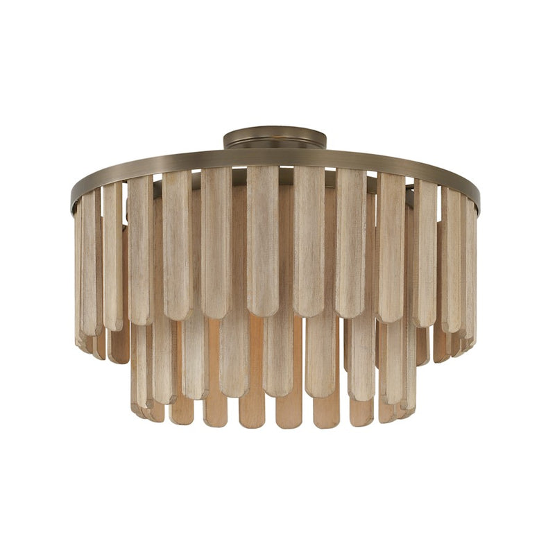 Capital Lighting Jada 1 Light Semi-Flush, Dark Brass