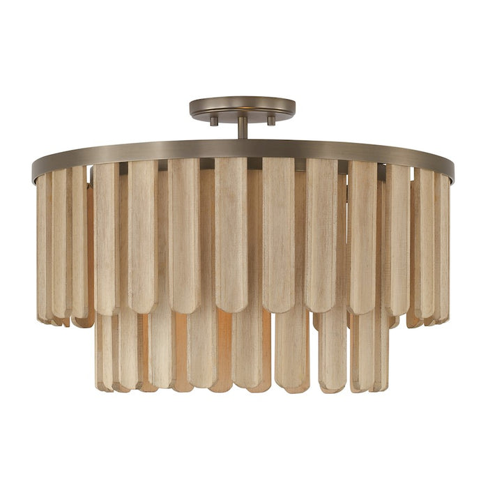 Capital Lighting Jada 1 Light Semi-Flush, Dark Brass