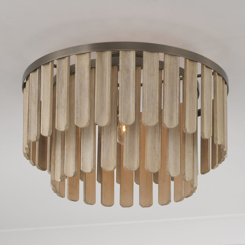 Capital Lighting Jada 1 Light Semi-Flush, Dark Brass