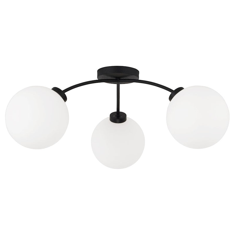 Capital Lighting Amos 3 Light Semi-Flush, Black Iron/Soft White