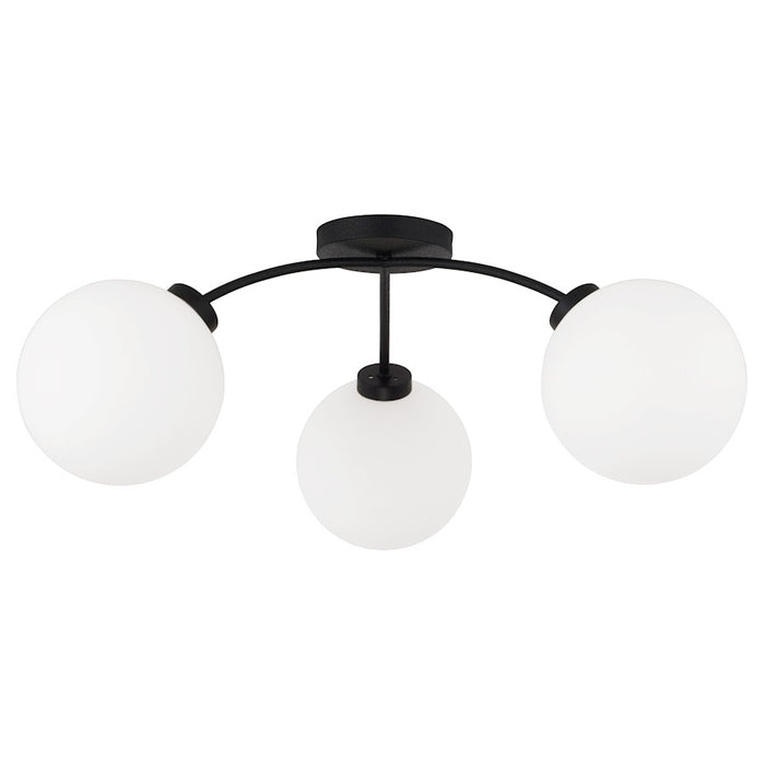 Capital Lighting Amos 3 Light Semi-Flush, Black Iron/Soft White - 257131BI-557