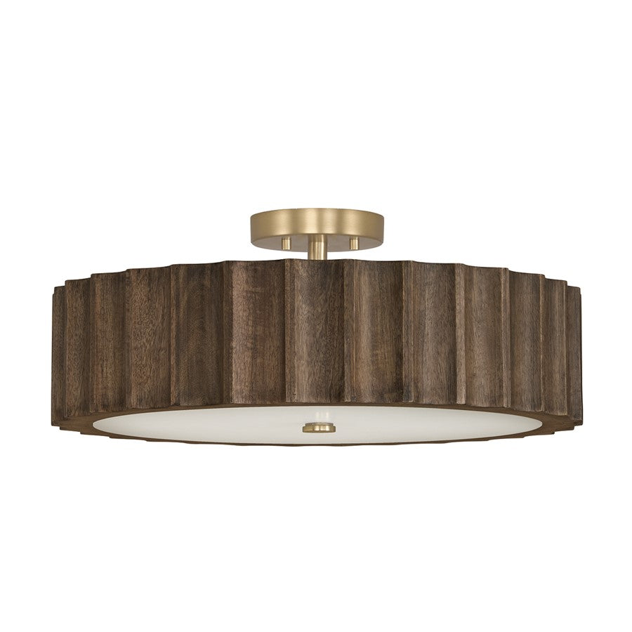 Capital Lighting Cody 4 Light Semi-Flush Mount, Matte Brass