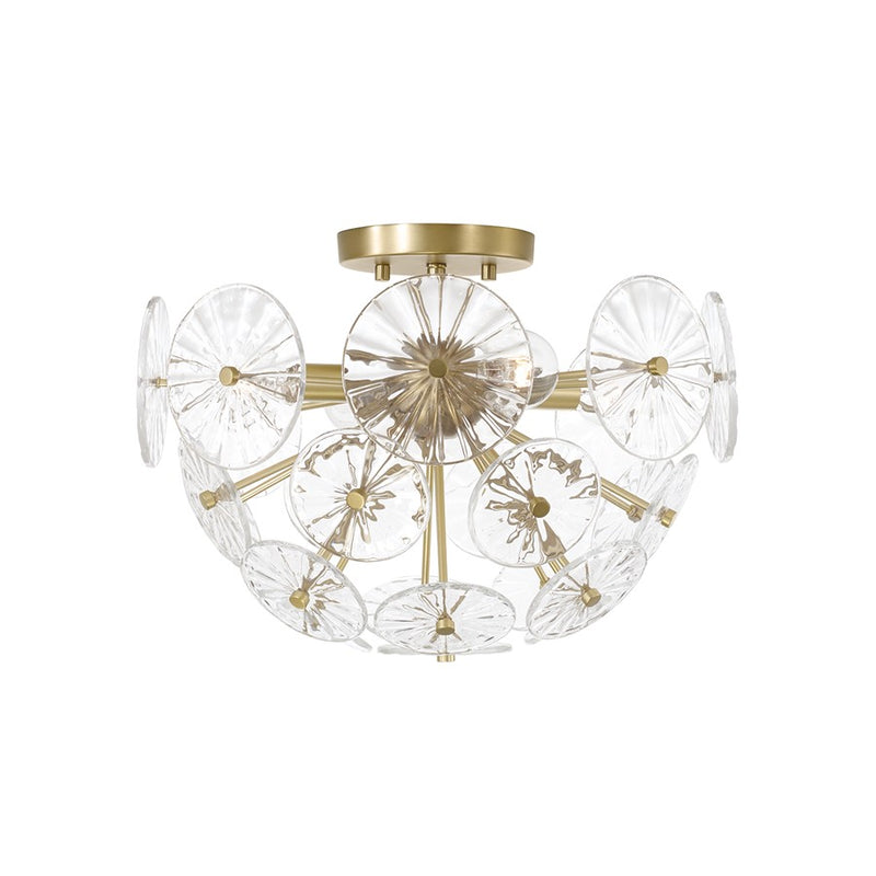 Capital Lighting Emelie 4 Light Semi-Flush Mount, Matte Brass