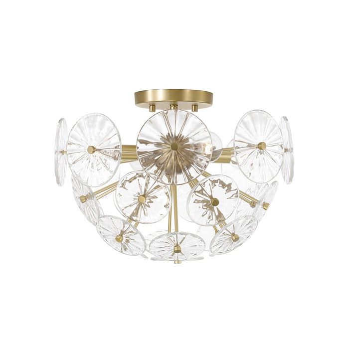 Capital Lighting Emelie 4 Light Semi-Flush Mount, Matte Brass