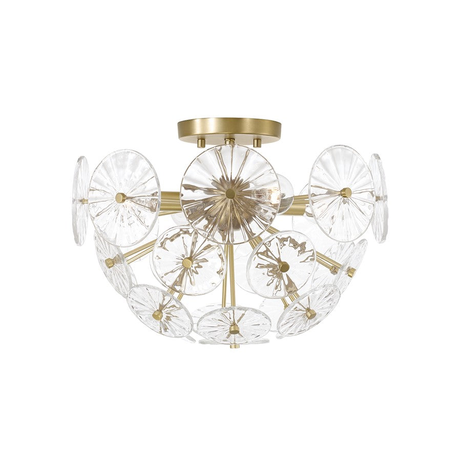 Capital Lighting Emelie 4 Light Semi-Flush Mount, Matte Brass