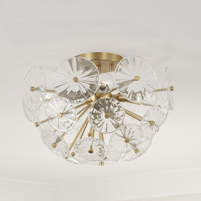 Capital Lighting Emelie 4 Light Semi-Flush Mount, Matte Brass