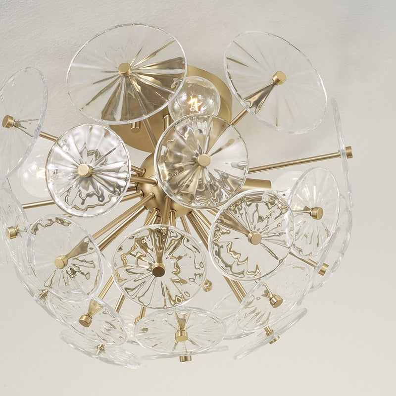 Capital Lighting Emelie 4 Light Semi-Flush Mount, Matte Brass
