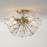 Capital Lighting Emelie 4 Light Semi-Flush Mount, Matte Brass