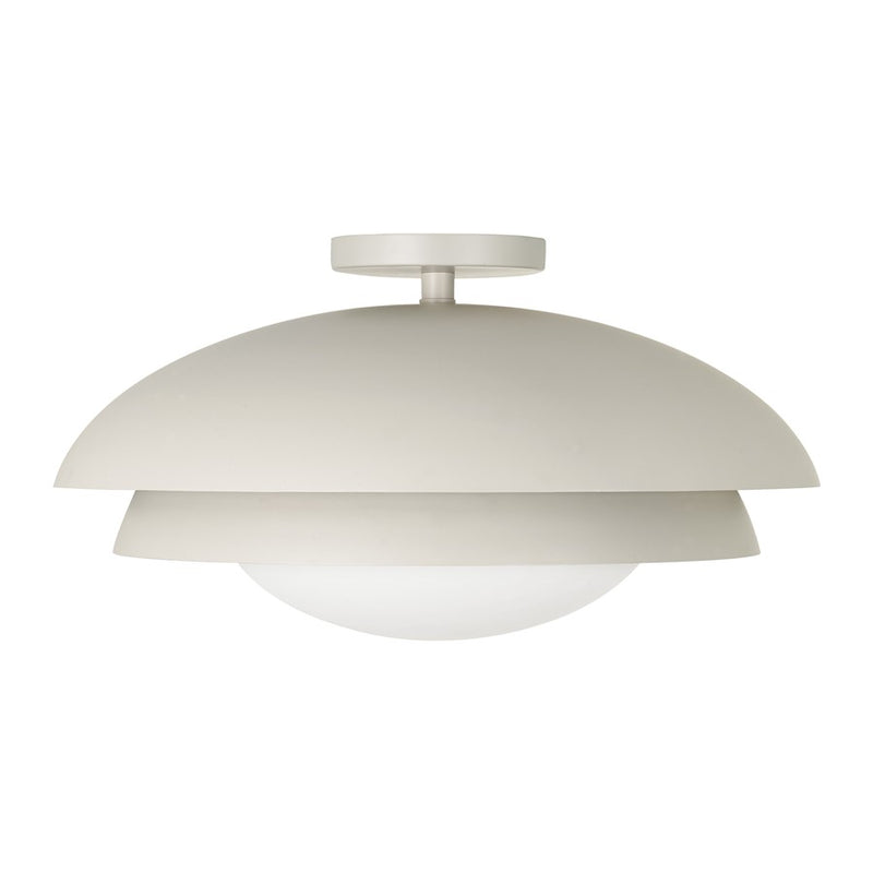 Capital Lighting Jensen 1Lt Semi-Flush Mount, Taupe/Soft White Glass