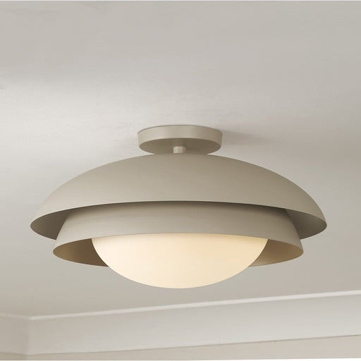 Capital Lighting Jensen 1Lt Semi-Flush Mount, Taupe/Soft White Glass