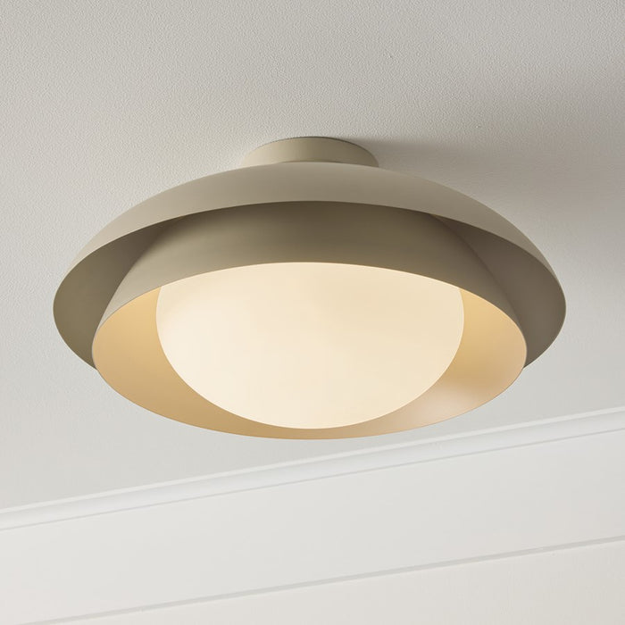 Capital Lighting Jensen 1Lt Semi-Flush Mount, Taupe/Soft White Glass