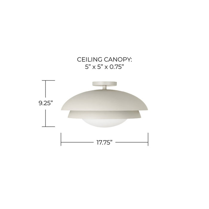Capital Lighting Jensen 1Lt Semi-Flush Mount, Taupe/Soft White Glass