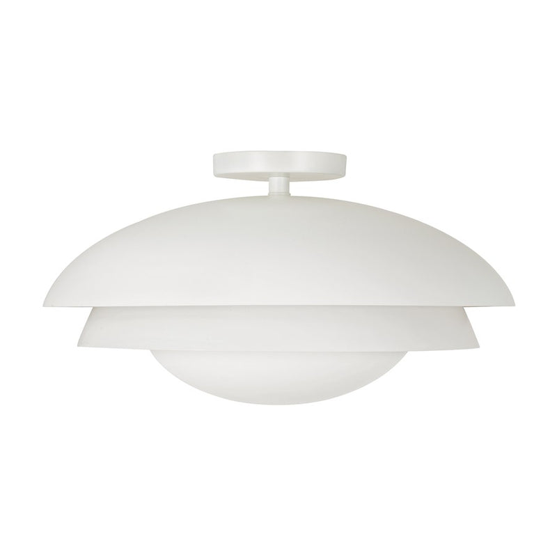 Capital Lighting Jensen 1Lt Semi-Flush Mount, White/White Metal