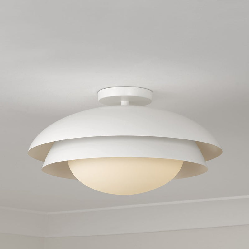 Capital Lighting Jensen 1Lt Semi-Flush Mount, White/White Metal