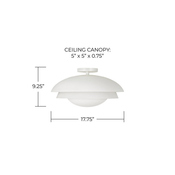 Capital Lighting Jensen 1Lt Semi-Flush Mount, White/White Metal