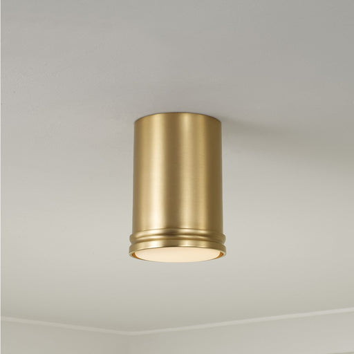 Capital Lighting Griffin 1 Light 6" Flush Mount, Aged Brass