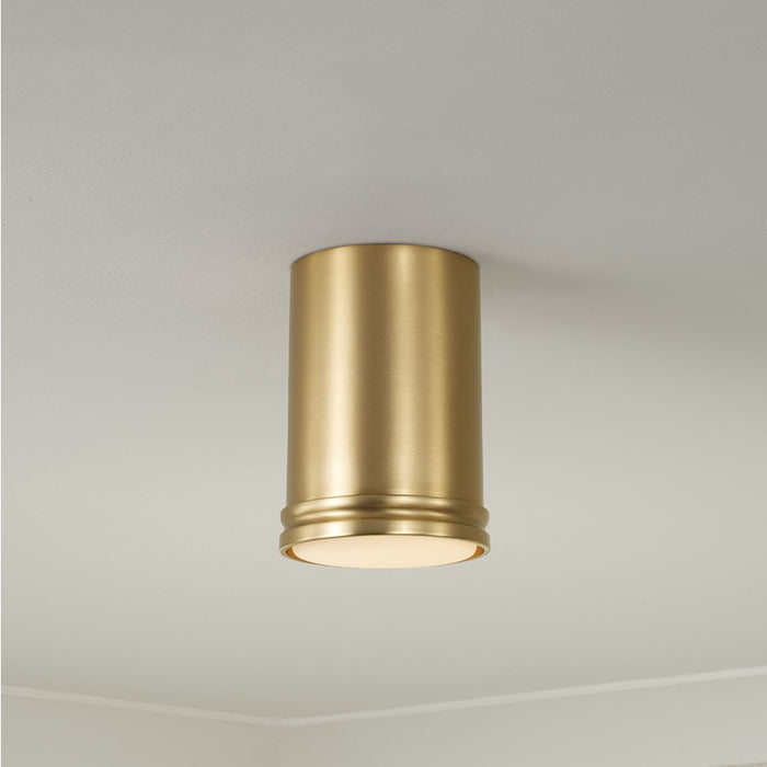 Capital Lighting Griffin 1 Light 6" Flush Mount, Aged Brass