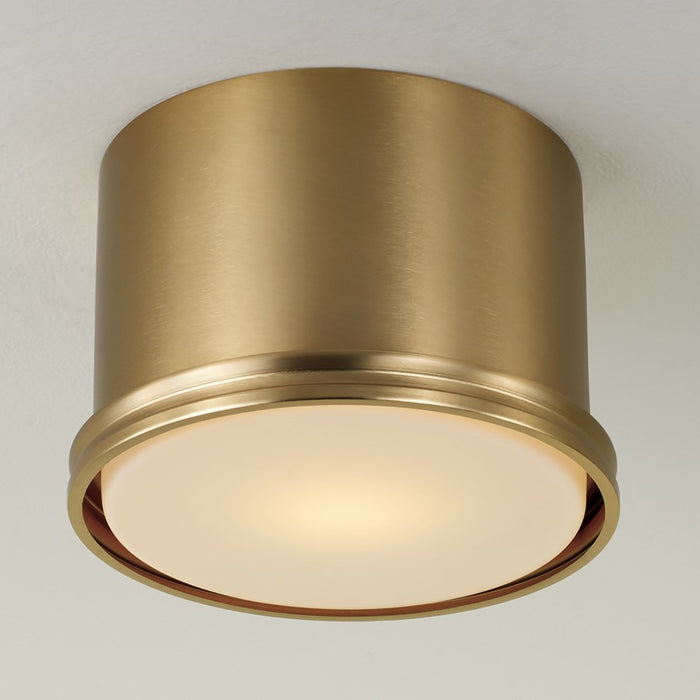 Capital Lighting Griffin 1 Light 9" Flush Mount, Aged Brass