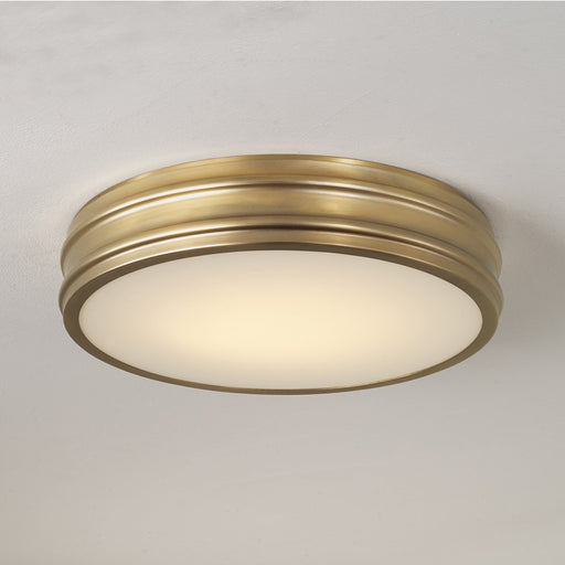 Capital Lighting Vale 1 Light Flush Mount, Aged Brass
