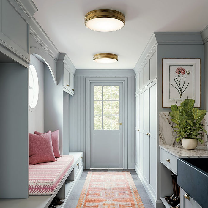 Capital Lighting Vale 1 Light Flush Mount, Aged Brass