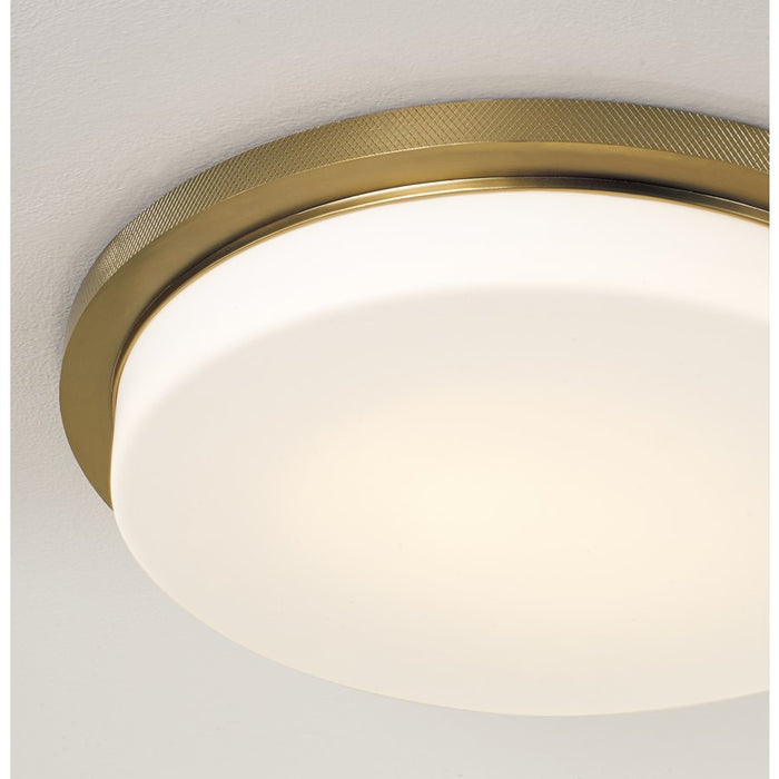 Capital Lighting Dominic 1Lt Flush Mount, Aged Brass/Soft White Glass