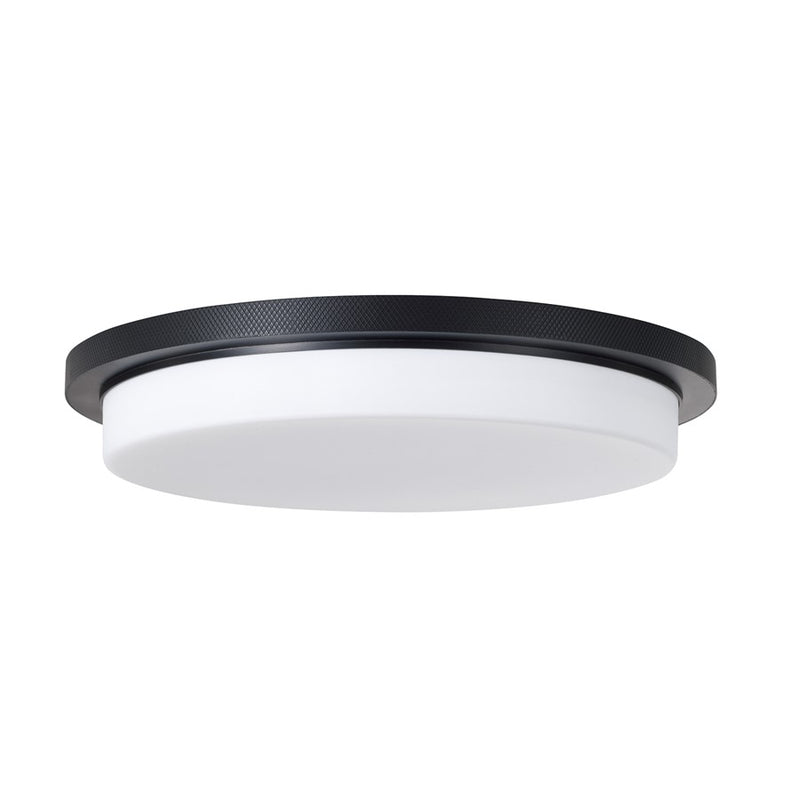 Capital Lighting Dominic 1Lt Flush Mount, Black/Soft White Glass